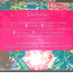 NWT Lilly Pulitzer Gift Wrap Set & Gold Tags Bohemian Queen